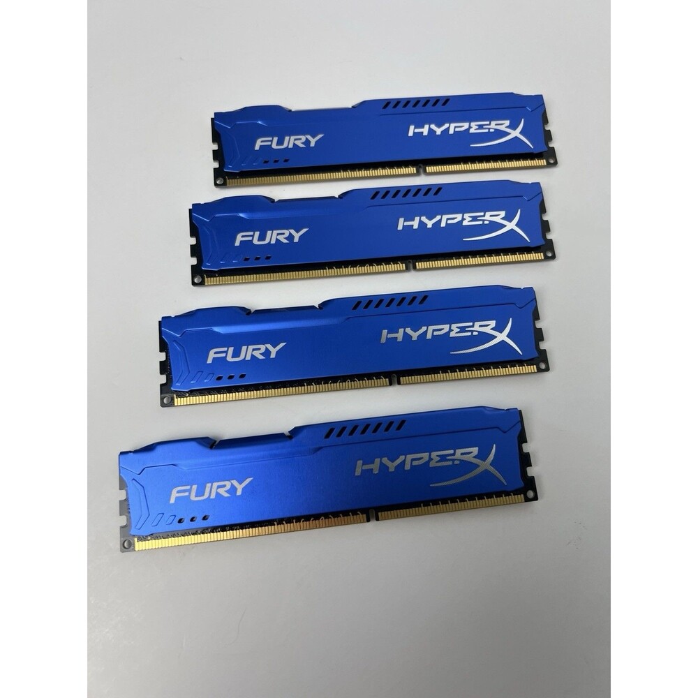 Kingston HyperX Fury 16GB(4x4GB) DDR3 1600MHz CL10 Desktop RAM HX316C10FK2/8 Blu